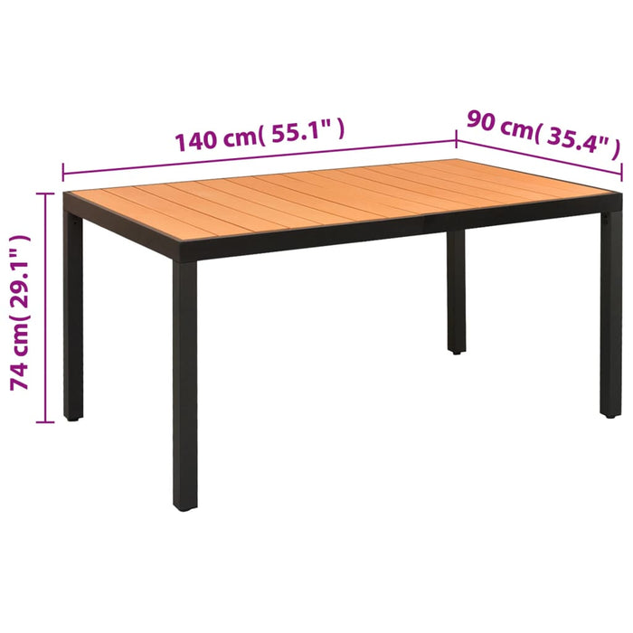 Set mobilier pentru grădină, 7 piese, negru, aluminiu WALTI