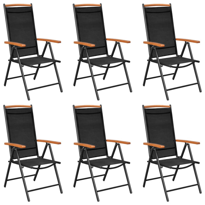 Set mobilier pentru grădină, 7 piese, negru, aluminiu WALTI