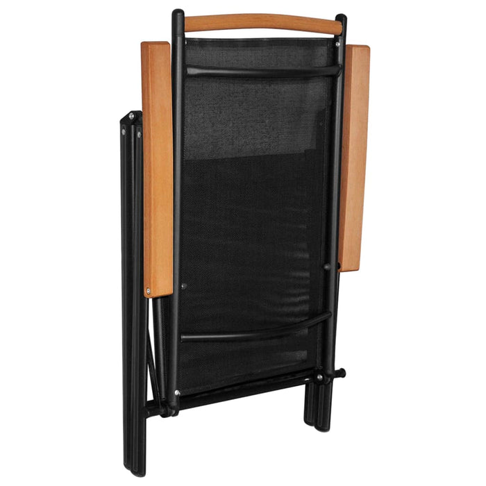 Set mobilier pentru grădină, 7 piese, negru, aluminiu WALTI