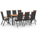 Set mobilier de grădină, 9 piese, negru, aluminiu - WALTI WALTI