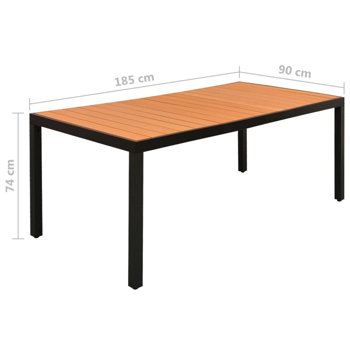 Set mobilier de grădină, 9 piese, negru, aluminiu - WALTI WALTI