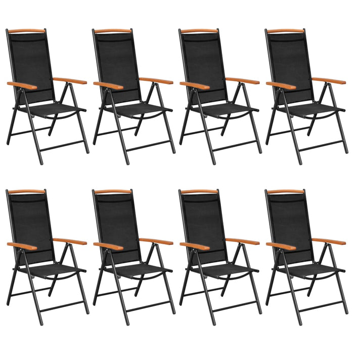 Set mobilier de grădină, 9 piese, negru, aluminiu - WALTI WALTI