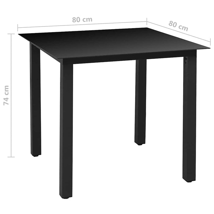 Set mobilier de grădină, 5 piese, negru, aluminiu WALTI