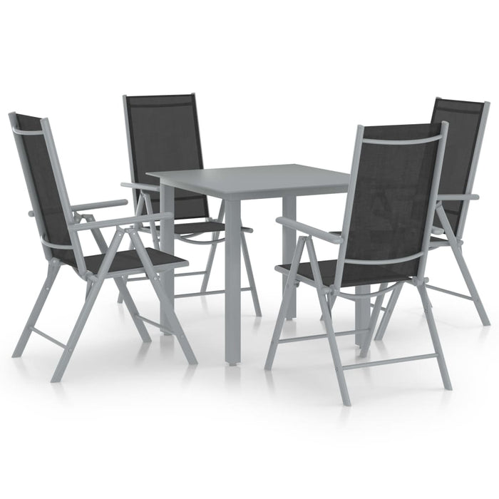 Set mobilier de grădină, 5 piese, argintiu și negru, aluminiu - WALTI WALTI