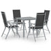 Set mobilier de grădină, 5 piese, argintiu și negru, aluminiu - WALTI WALTI