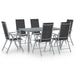Set mobilier de grădină, 7 piese, argintiu și negru, aluminiu - WALTI WALTI