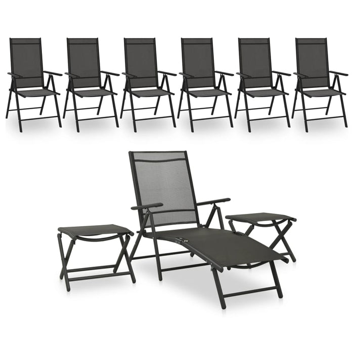 Set mobilier de grădină, 9 piese, negru și antracit WALTI