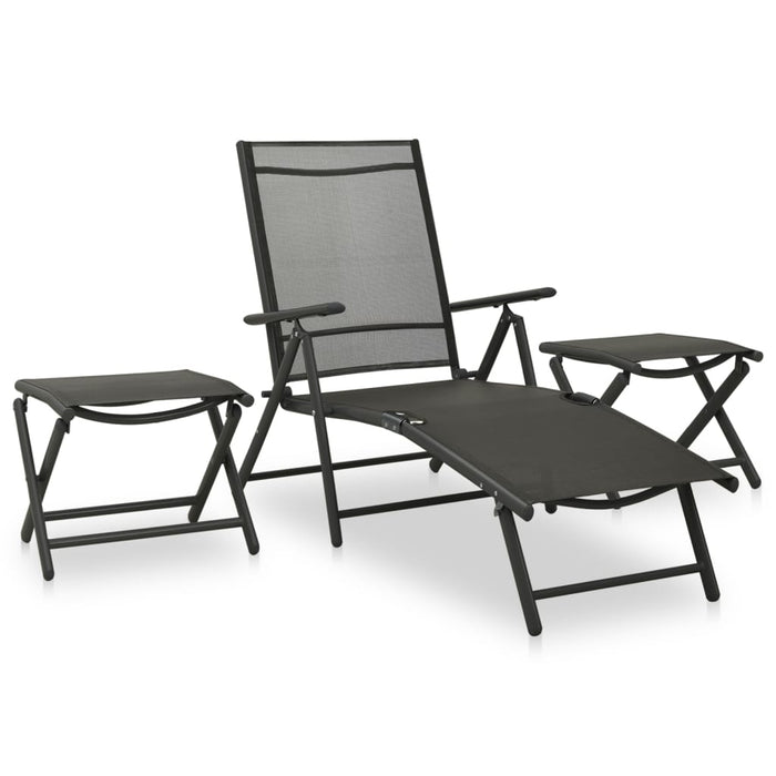 Set mobilier de grădină, 9 piese, negru și antracit WALTI