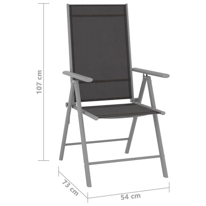 Set mobilier de grădină, 10 piese, negru și argintiu - WALTI WALTI