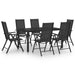 Set mobilier de grădină, 7 piese, negru, aluminiu - WALTI WALTI