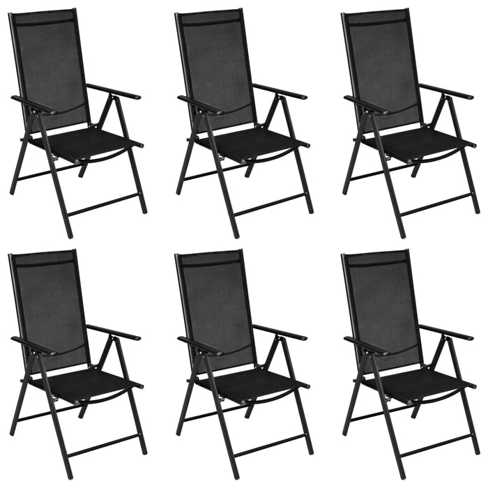 Set mobilier de grădină, 7 piese, negru, aluminiu - WALTI WALTI