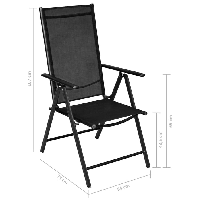 Set mobilier de grădină, 7 piese, negru, aluminiu - WALTI WALTI