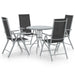 Set mobilier grădină, 5 piese, argintiu, aluminiu și textilenă - WALTI WALTI