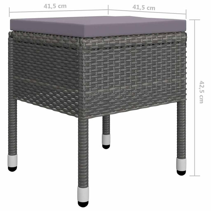 Set de masă pentru grădină cu perne, 7 piese, gri, poliratan WALTI