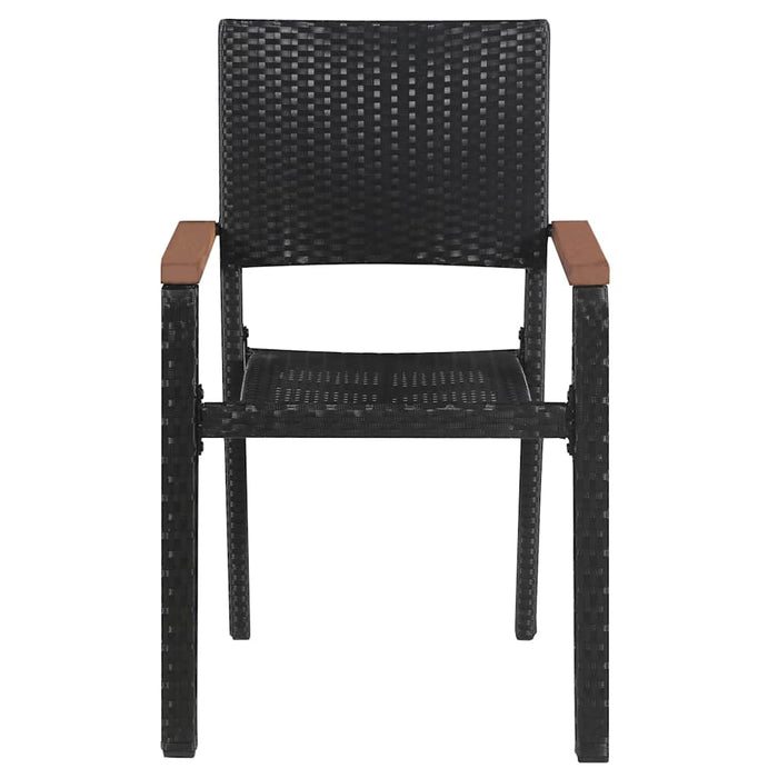 Set de masă pentru grădină, 5 piese, negru, poliratan WALTI