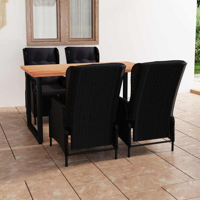 Set mobilier grădină cu perne, 5 piese, gri închis, poliratan WALTI