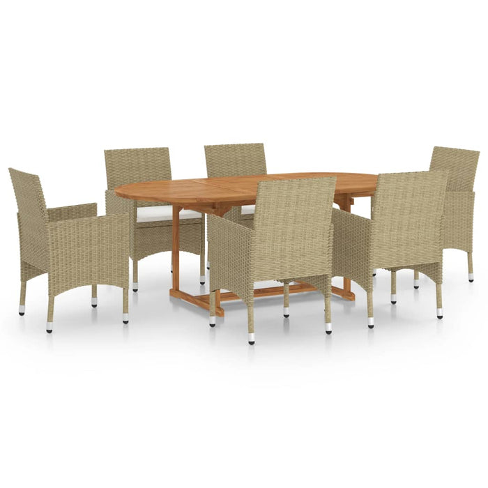 Set mobilier de grădină, 7 piese, bej, poliratan - WALTI WALTI