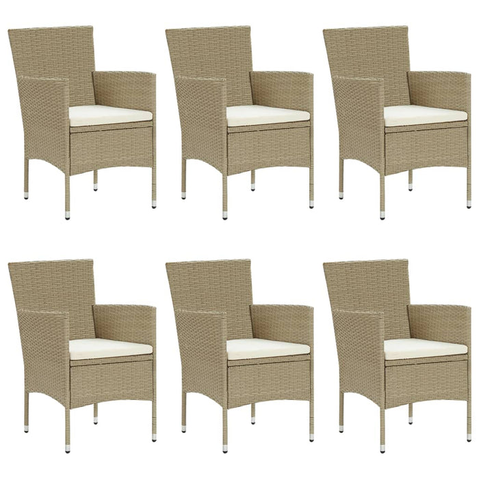 Set mobilier de grădină, 7 piese, bej, poliratan - WALTI WALTI