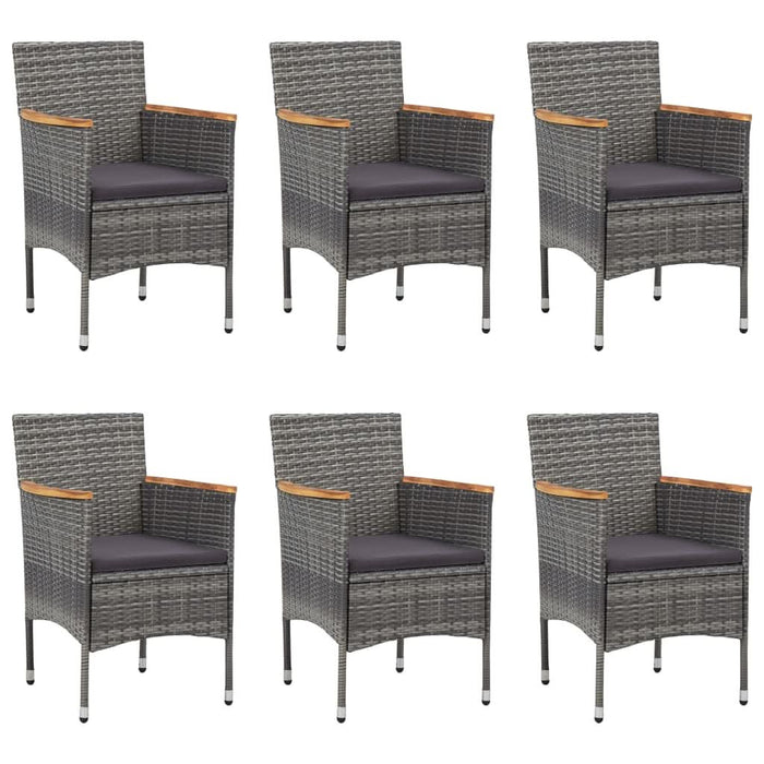 Set mobilier de grădină, 7 piese, gri, poliratan - WALTI WALTI