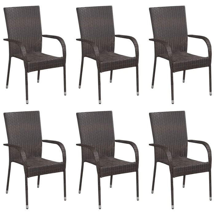 Set mobilier de grădină, 7 piese, maro, poliratan - WALTI WALTI