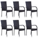 Set mobilier de grădină, 7 piese, negru, poliratan - WALTI WALTI