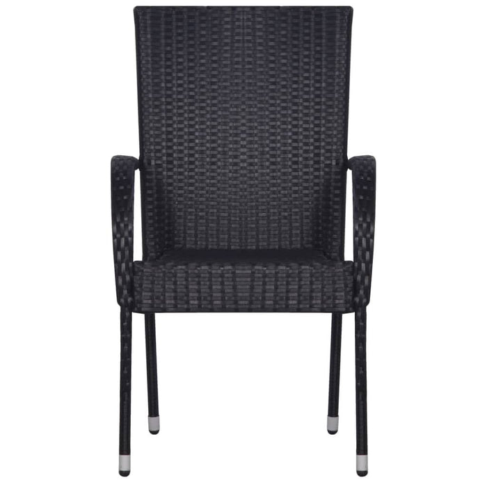 Set mobilier de grădină, 7 piese, negru, poliratan - WALTI WALTI