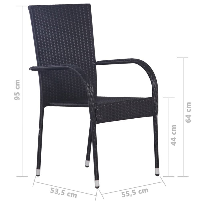 Set mobilier de grădină, 7 piese, negru, poliratan - WALTI WALTI