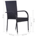 Set mobilier de grădină, 7 piese, negru, poliratan - WALTI WALTI