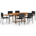 Set mobilier de grădină, 7 piese, negru, poliratan - WALTI WALTI