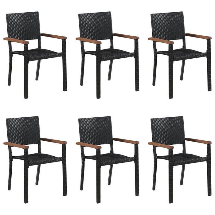 Set mobilier de grădină, 7 piese, negru, poliratan - WALTI WALTI