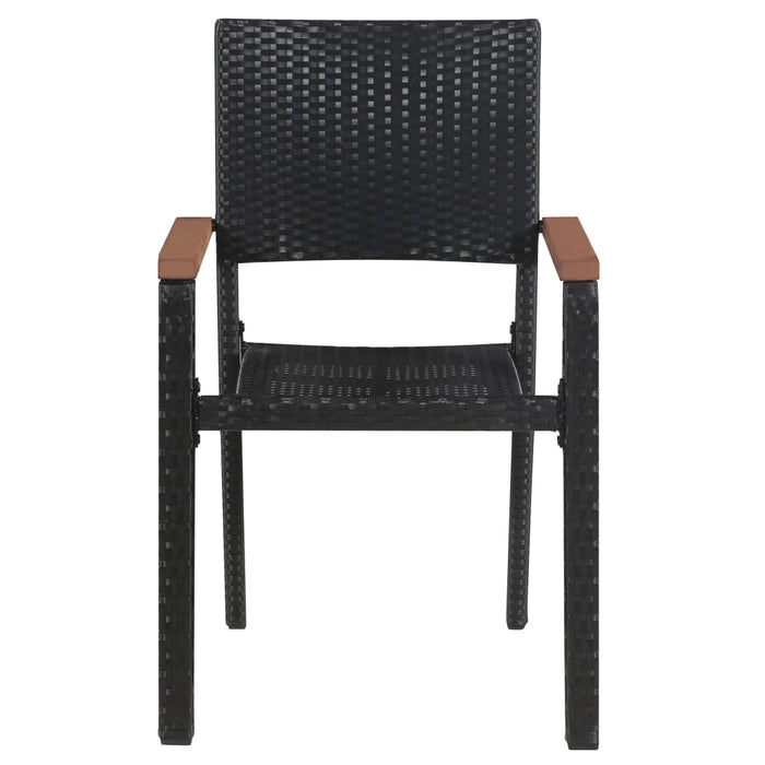 Set mobilier de grădină, 7 piese, negru, poliratan - WALTI WALTI