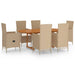 Set mobilier de grădină, 7 piese, bej, poliratan - WALTI WALTI