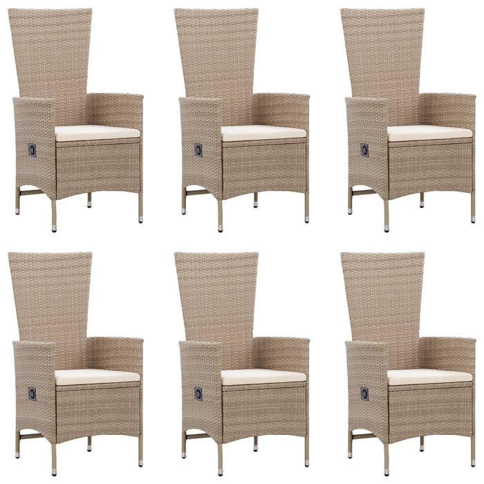 Set mobilier de grădină, 7 piese, bej, poliratan - WALTI WALTI