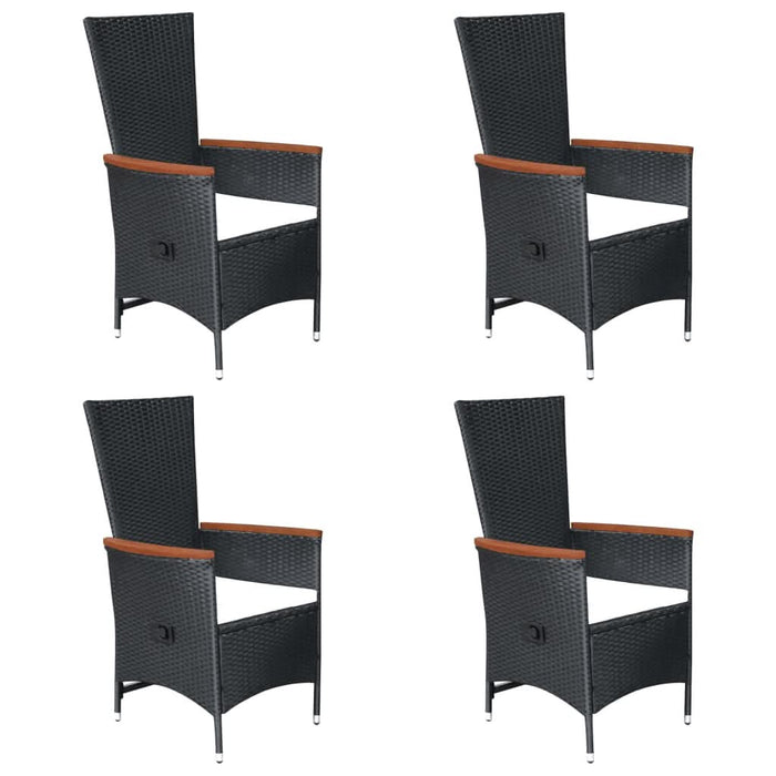 Set mobilier de grădină, 7 piese, negru, poliratan - WALTI WALTI