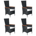 Set mobilier de grădină, 7 piese, negru, poliratan - WALTI WALTI