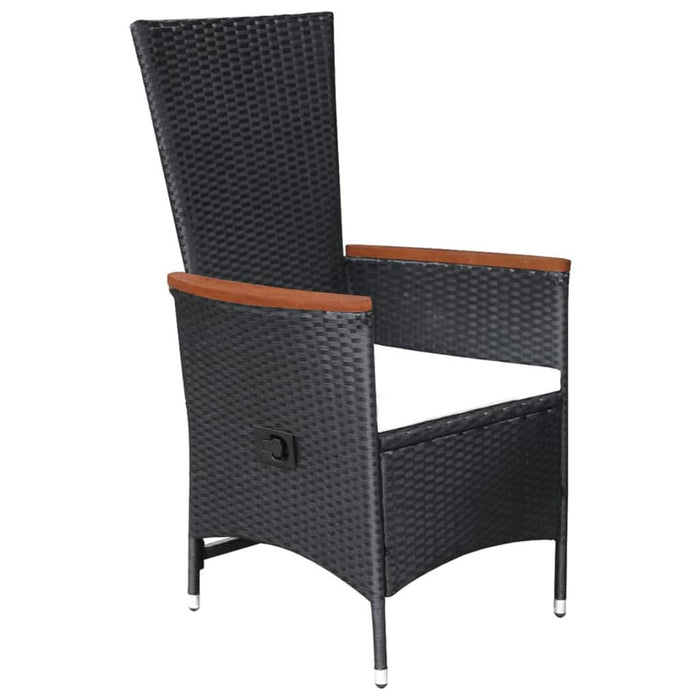 Set mobilier de grădină, 7 piese, negru, poliratan - WALTI WALTI