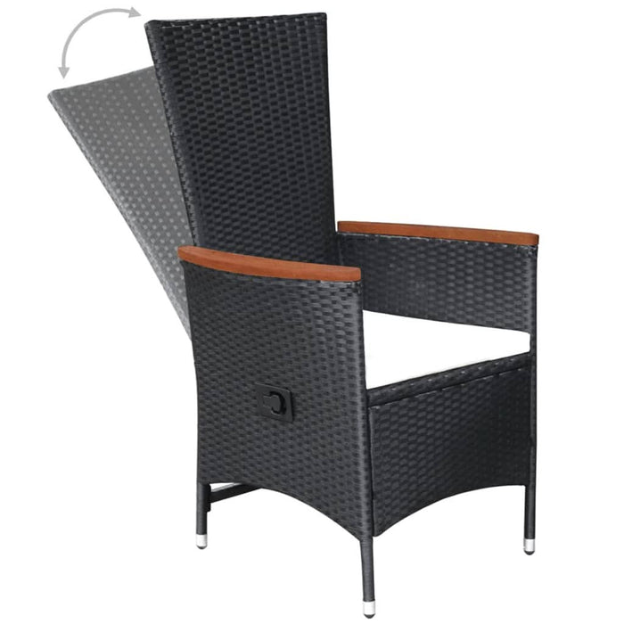 Set mobilier de grădină, 7 piese, negru, poliratan - WALTI WALTI