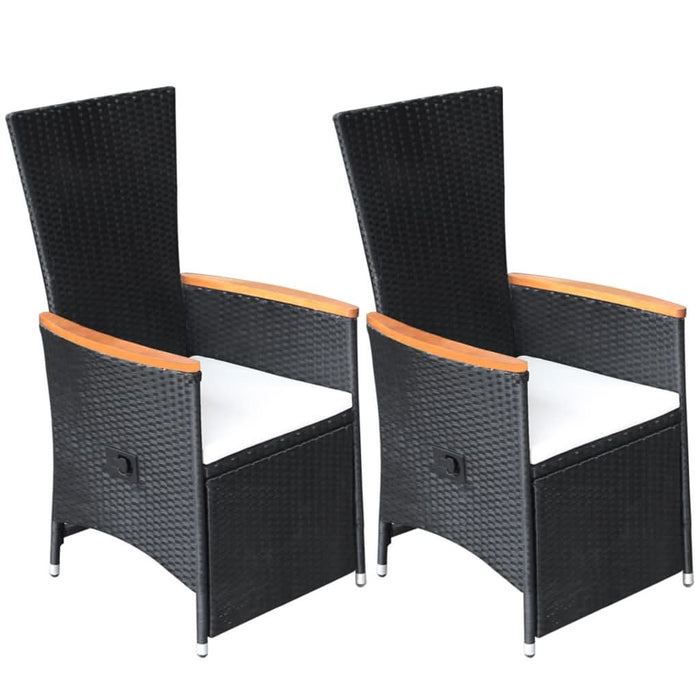 Set mobilier de grădină, 7 piese, negru, poliratan - WALTI WALTI
