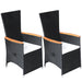 Set mobilier de grădină, 7 piese, negru, poliratan - WALTI WALTI