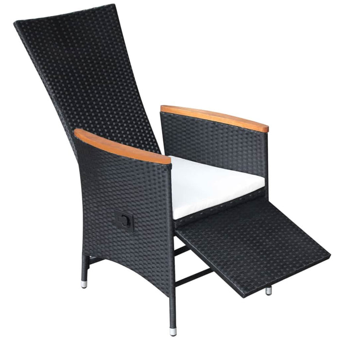 Set mobilier de grădină, 7 piese, negru, poliratan - WALTI WALTI