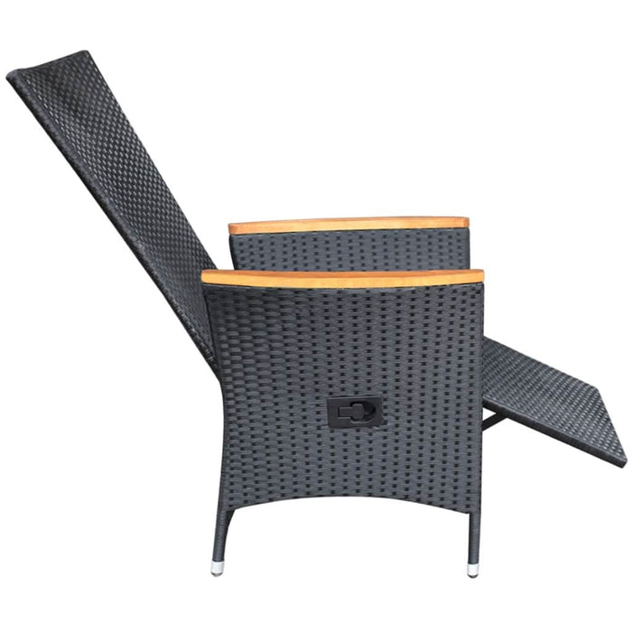Set mobilier de grădină, 7 piese, negru, poliratan - WALTI WALTI