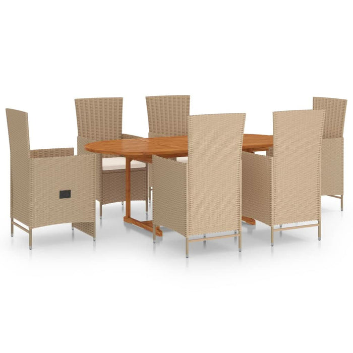 Set mobilier de grădină, 7 piese, bej, poliratan - WALTI WALTI