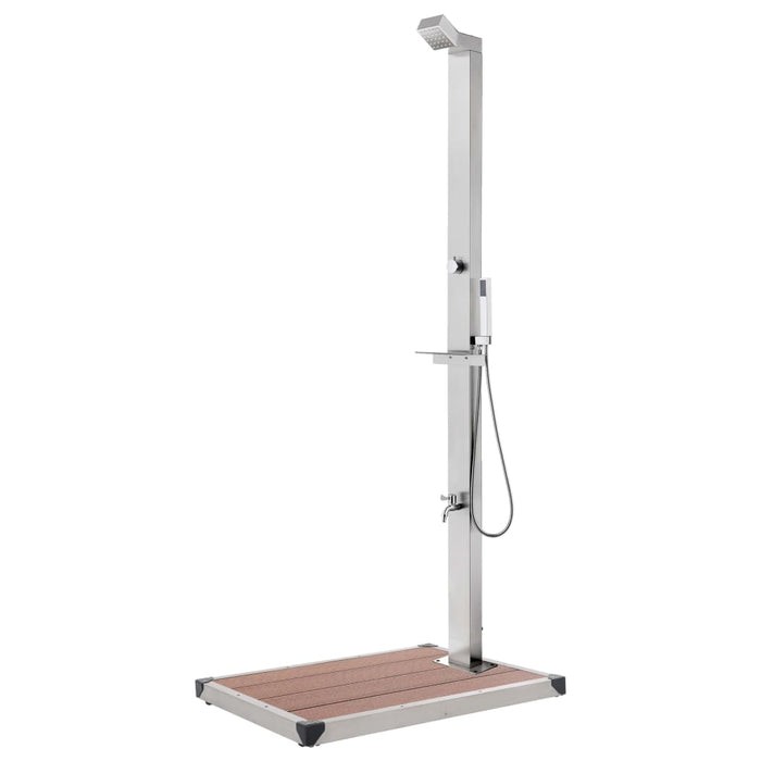 Duș de grădină cu bază maro, 225 cm, oțel inoxidabil - WALTI WALTI