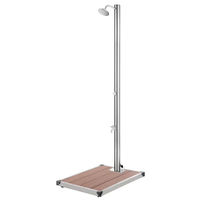 Duș de grădină cu bază maro, 220 cm, oțel inoxidabil - WALTI WALTI