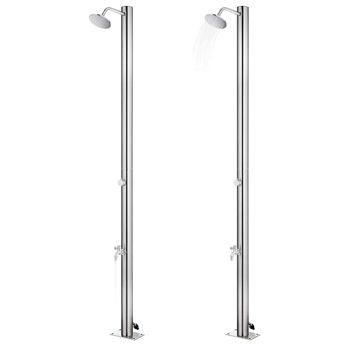 Duș de grădină cu bază maro, 220 cm, oțel inoxidabil - WALTI WALTI