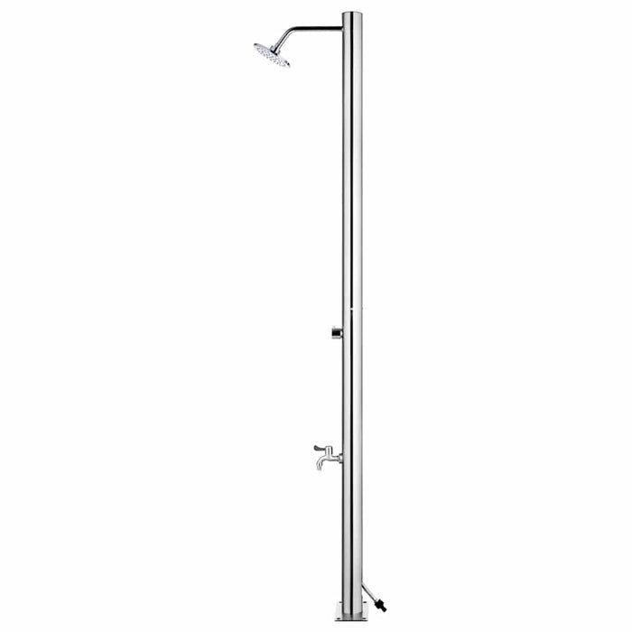 Duș de grădină cu bază maro, 220 cm, oțel inoxidabil - WALTI WALTI
