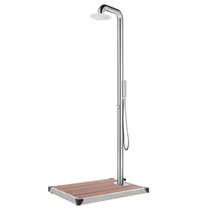 Duș de grădină cu bază maro, 230 cm, oțel inoxidabil - WALTI WALTI