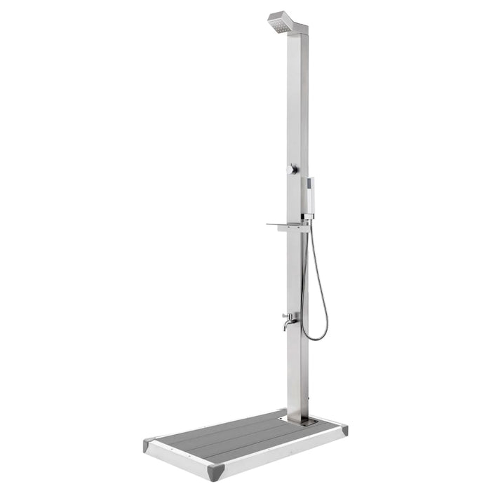 Duș de grădină cu bază gri, 225 cm, oțel inoxidabil - WALTI WALTI