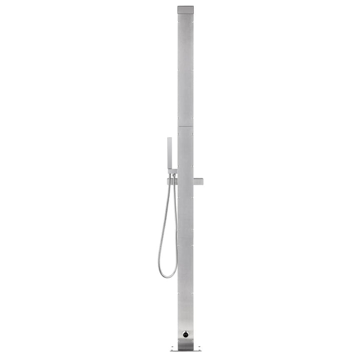 Duș de grădină cu bază gri, 225 cm, oțel inoxidabil - WALTI WALTI