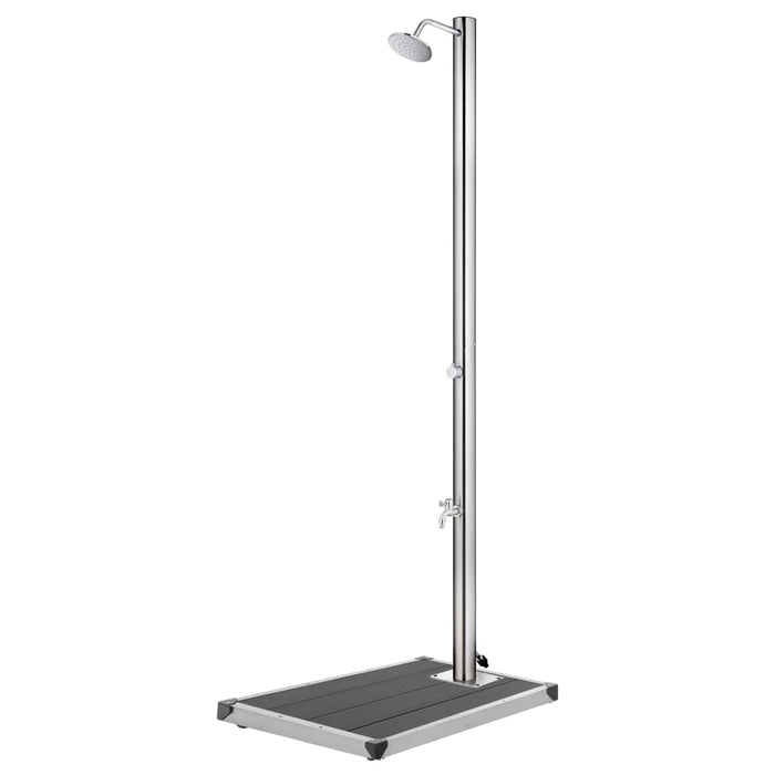 Duș de grădină cu bază gri, 220 cm, oțel inoxidabil - WALTI WALTI